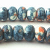 99 Iris-Blue Rainflower Viewing Stone Rondelle Beads