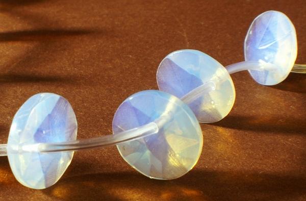 20 Top-Drill FAC Large 14mm Flying-Saucer Moonstone Disc Beads