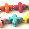 30 Celtic Cross Rainbow Turquoise Beads
