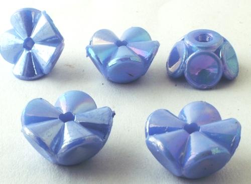 30 Blue Flower Pony Beads