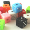 50 Colourful Dice Cube Pony Beads - 7mm