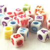 200 Letter Cube Pony Beads - Red, Yellow, Blue & Green