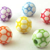 25 Large Football Pony Beads - Red, Yellow, Green, Blue & Purple