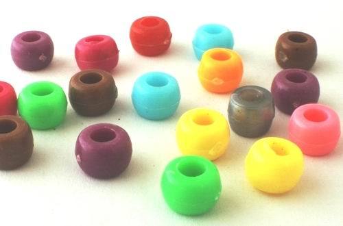 200 Colourful Rondelle Pony Beads - 9mm x 6mm