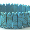 Lucky Carved Chinese Blue Fish Turquoise Bracelet