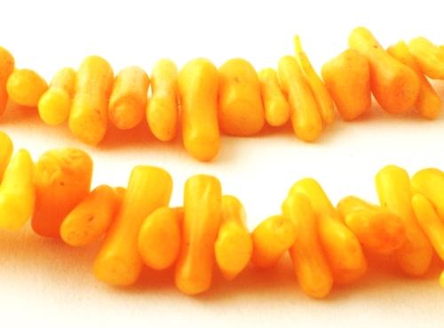 135 Wild Orange-Yellow Sea Bamboo Coral Icicle Root Beads