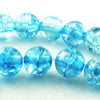 Vibrant Electric Blue Crackle Rock Crystal Beads - 6mm, 8mm or 10mm