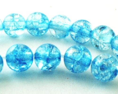 Vibrant Electric Blue Crackle Rock Crystal Beads - 6mm, 8mm or 10mm