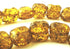 32 Chunky Olive-Yellow Amber Nugget Beads