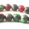Rosewood-Red & Green 6mm Rain Flower Viewing Stone Beads