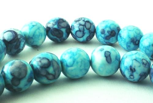 Sky & Lake-Blue Rain Flower Viewing Stone Beads - 6mm or 8mm