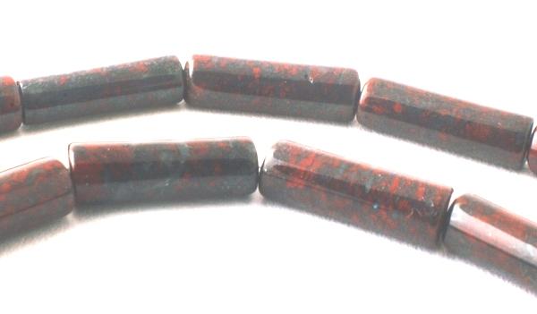29 Lean Iron Jasper Tube Beads - 9mm x 4mm