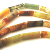 29 Lean Light-Green & Yellow Soochow Jade Tube Beads - 8mm x 4mm