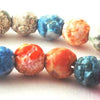 Striking Summer Rainbow Crackle Agate 6mm Beads