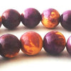 Gorgeous Deep Maroon & Yellow Rainflower Viewing Stone Beads - 6mm or 8mm