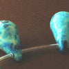 22 Sleet Aqua-Blue Rainflower Viewing Stone Teardrop Beads