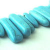 70 Large 22mm Top-Drill Blue Turquoise Icicle Beads - Unusual!