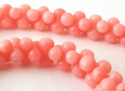 125 Unusual Flamingo-Pink Sea Bamboo Coral Siamese Beads
