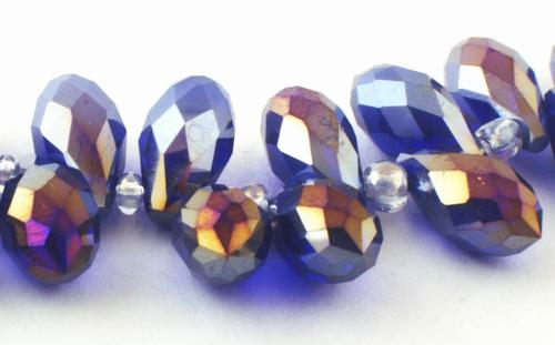 50 Sparkling AB Royal Purple Baby Teardrop Beads - Top-Drill