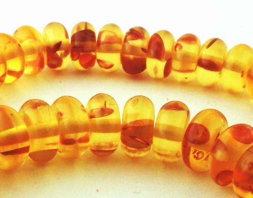 Golden Yellow Amber Rondelle Beads - 8mm or 10mm