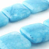 28 Gleaming Sky-Blue Agate Square 14mm Tile Beads