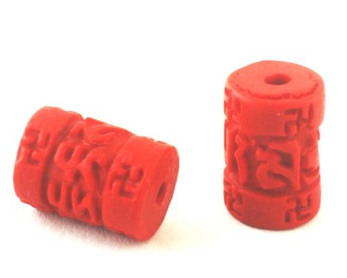 4 Fire Engine-Red Imperial Piller Beads