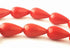 40 Sexy Long Shiny Red Coral Teardrop Beads - 10mm