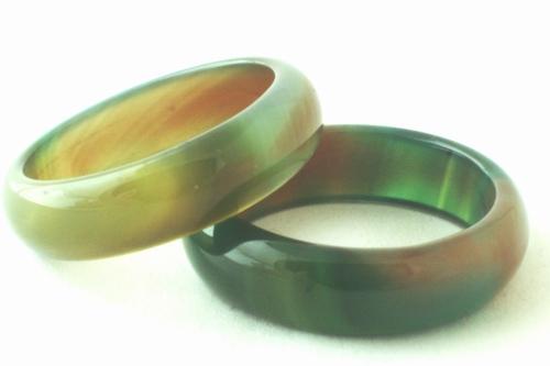 Small Deep Forest Green Agate Ring - 6mm wide