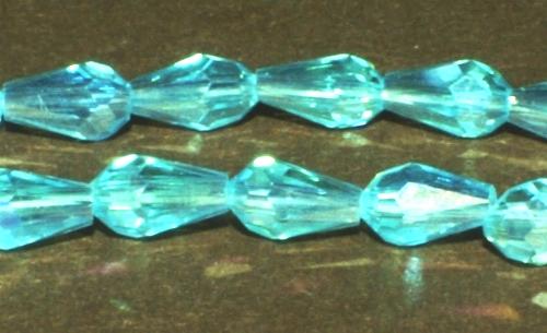 70 Aquamarine-Blue Small Crystal Teardrop Beads