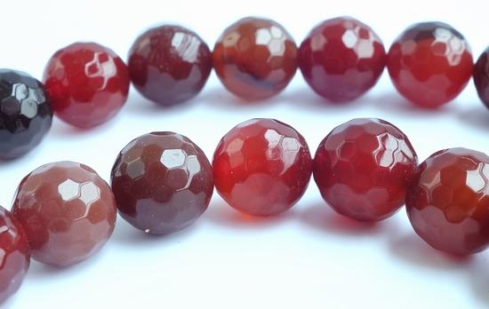 Faceted Antique-Burgundy 10mm Agate Beads