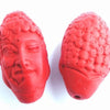 2 Deep-Red Guanyin Buddha Beads
