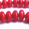 132 Vibrant Fire-Engine Red Sea Bamboo Coral Rondelle Beads - 5mm x 3mm