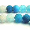 Frosted Celeste-Blue Agate Matte Beads - 6mm or 8mm