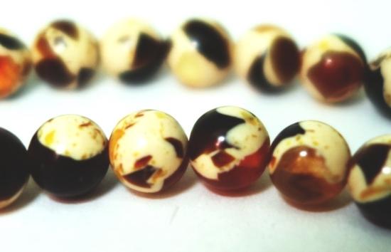 Unusual Sandy & Maroon Brown 4mm Amber Beads