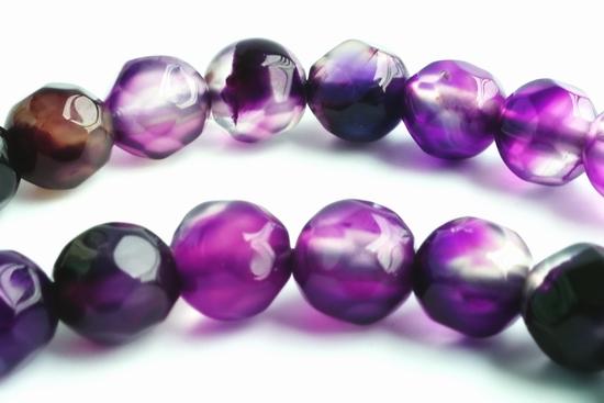 Dramatic Deep Purple Faceted 4mm Agate Beads