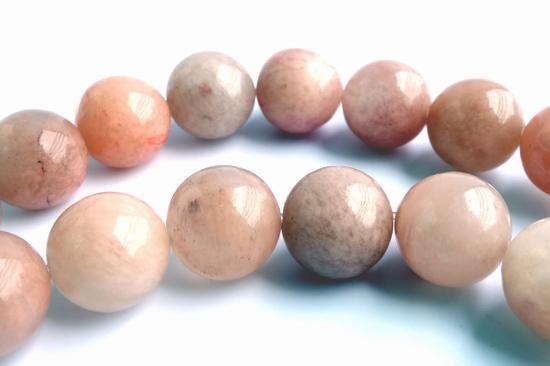 Large 10mm Salmon-Pink Sunstone Beads