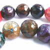 Large 12mm Faceted Deep-Rainbow Agate Beads - Heavy!