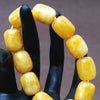 Chunky Yellow Barrel Jade Bead Bracelet