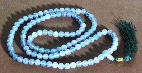 Chinese Violet and Green Jade Buddhist Mala Necklace