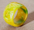 Chunky Chinese Carved Yellow & Green Jade Ring