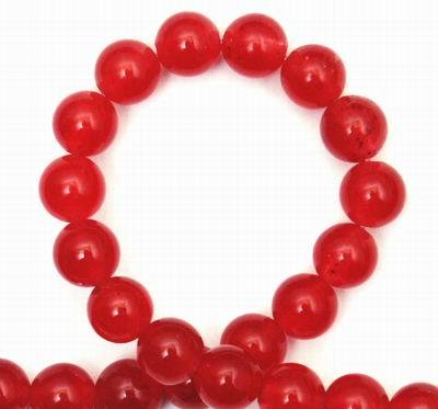 Kissable Cherry-Red 8mm Jade Bead String