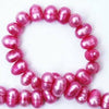 Beautiful Dark Pink Pear Top-Drilled Pearl String