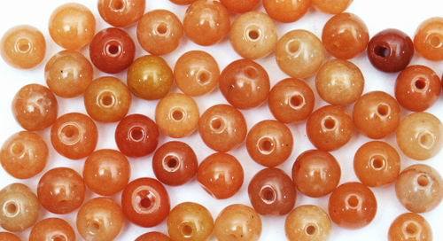 100 Chinese Red Jade Beads - 4mm, 6mm or 8mm