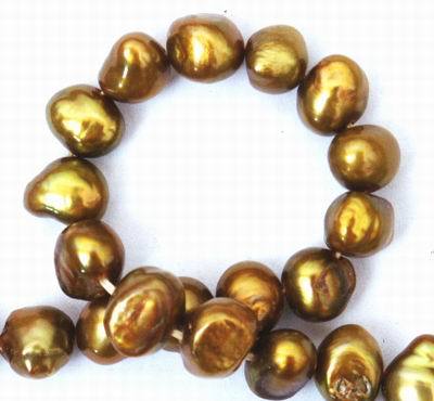 Bright Gold Chinese 7mm Biwa Pearls