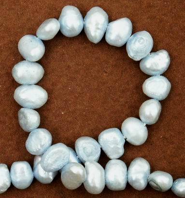 April Blue Chinese Biwa Pearls - 6mm