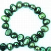 Oriental Emerald Green 5mm Biwa Pearls