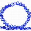 Vivid Oriental Electric Blue 4mm Biwa Pearls