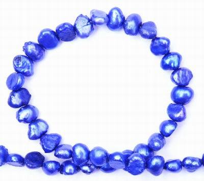 Vivid Oriental Electric Blue 4mm Biwa Pearls