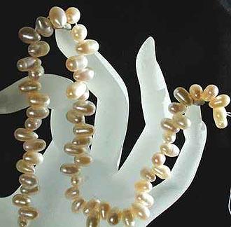 White Fresh Water Pearls top drill  - 9mm x 6mm