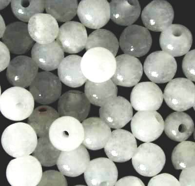 100 Chinese White Jade Beads - 4mm, 6mm or 8mm